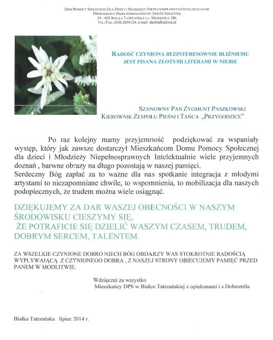 podziekowanie